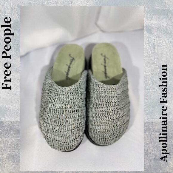 FREE PEOPLE MILO WOVEN MULES IN SAGE SIZE 9 NEW - Picture 5 of 6